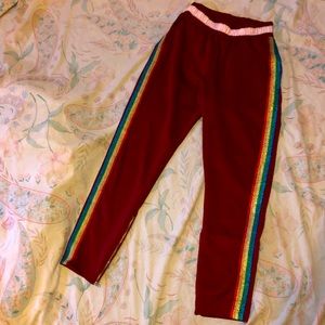 Red joggers from Fashion Nova